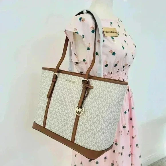 Michael Kors Purse & wallet Jet Set Travel Large Tote Shoulder Bag Vanilla - Picture 11 of 12